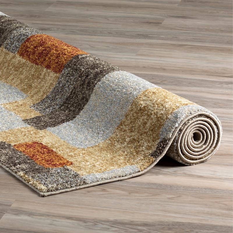 Addison Plano Elongated Geometrics EARTH Area Rug