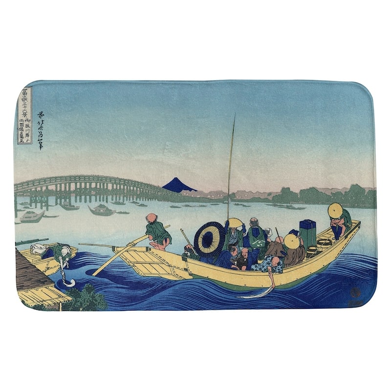 Hokusai Sunset Across the Ryogoku Bridge Bath Mat - Bed Bath & Beyond ...