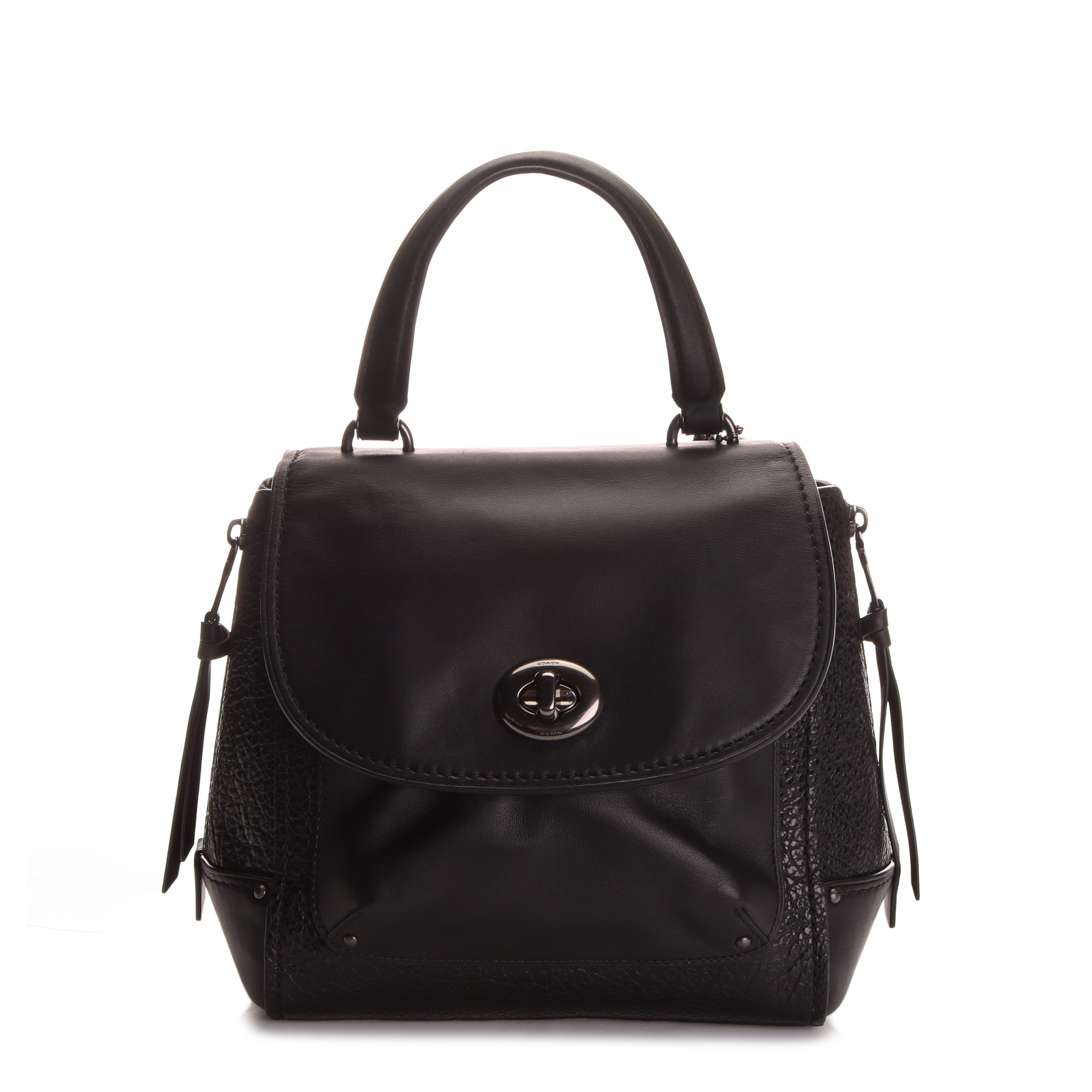 coach black backpack women's