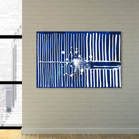 Oliver Gal 'Love Forcefield Navy Velvet' Abstract Wall Art Canvas Print - Blue, White