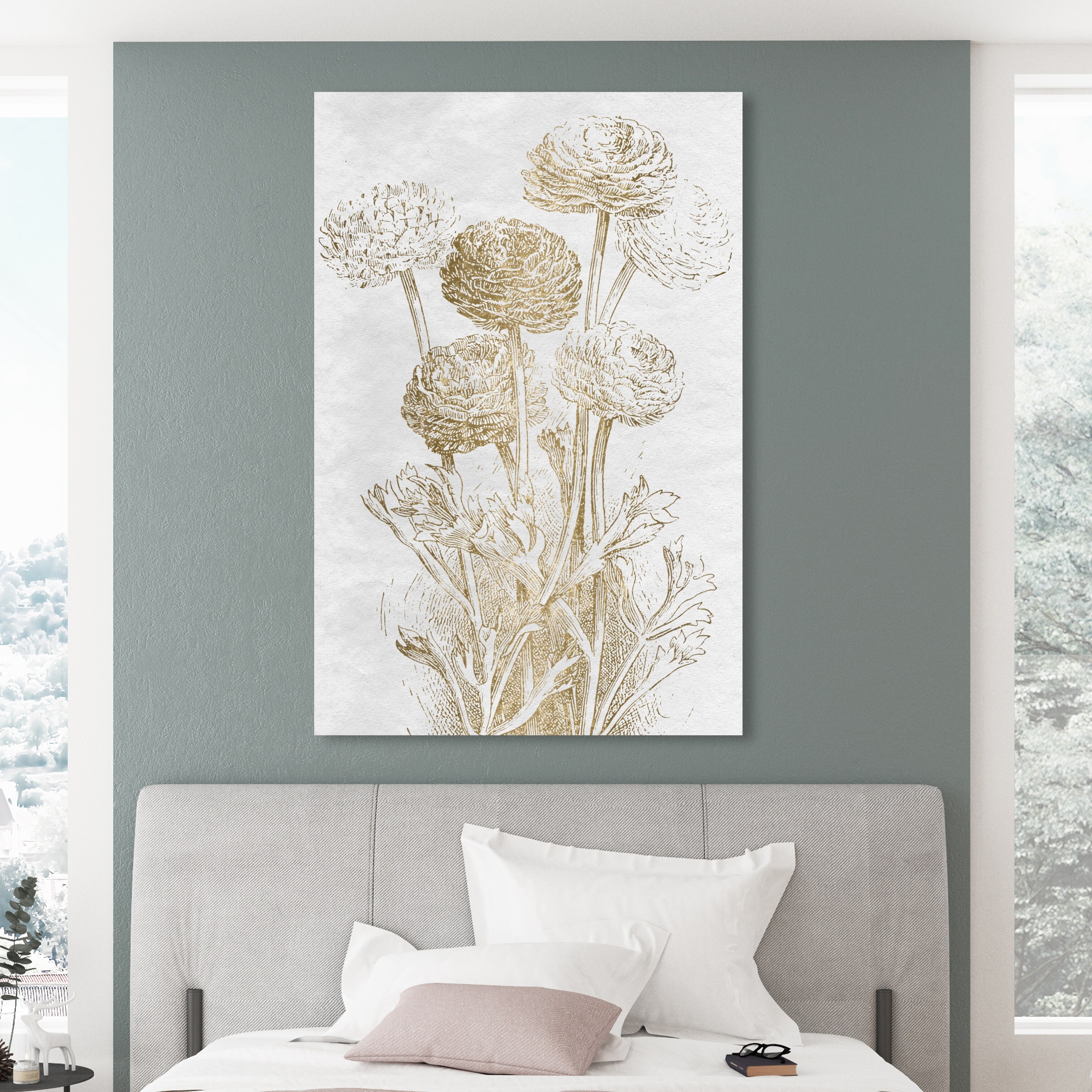 gold and white canvas