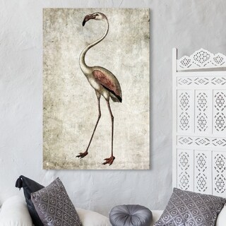 Oliver Gal 'Vintage Flamingo' Animals Wall Art Canvas Print - Gray ...