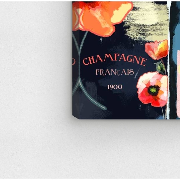 Champagne Poppies Canvas Hand Finished Hanging Wall Art Piece Floral Flower