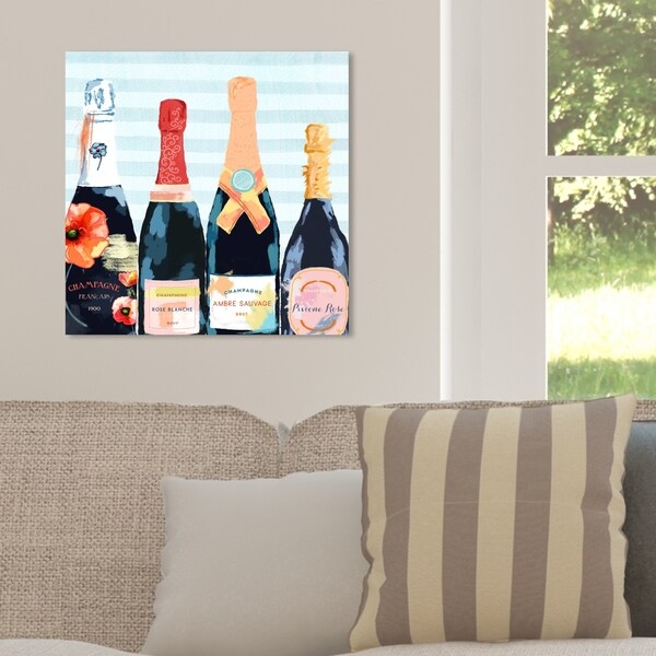 Oliver Gal 'Champagne Flower' Drinks and Spirits Wall Art Canvas 