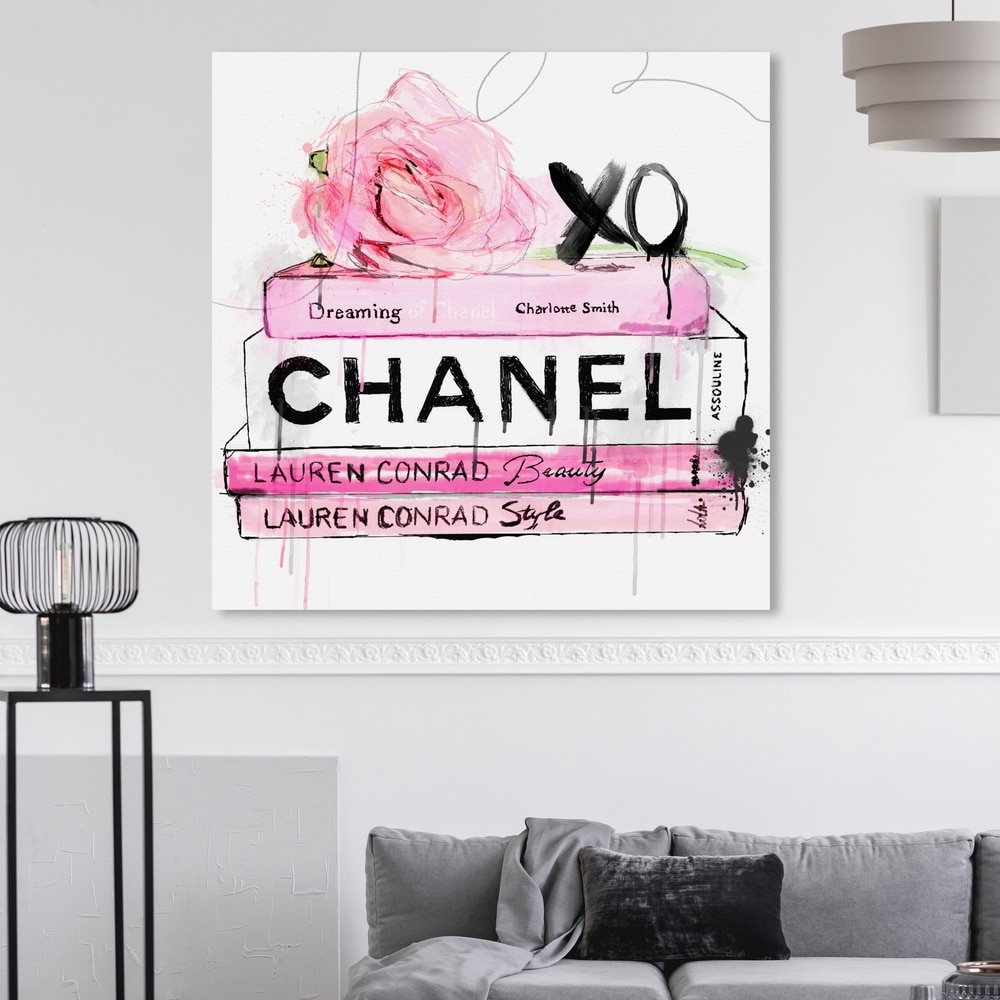 Oliver Gal 'Dripping Roses and Chanel' The Floral and Botanical Wall Art  Decor Collection Modern Premium Canvas Art Print