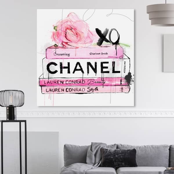 Oliver Gal 'Dripping Rose Books' Fashion and Glam Wall Art Canvas Print ...