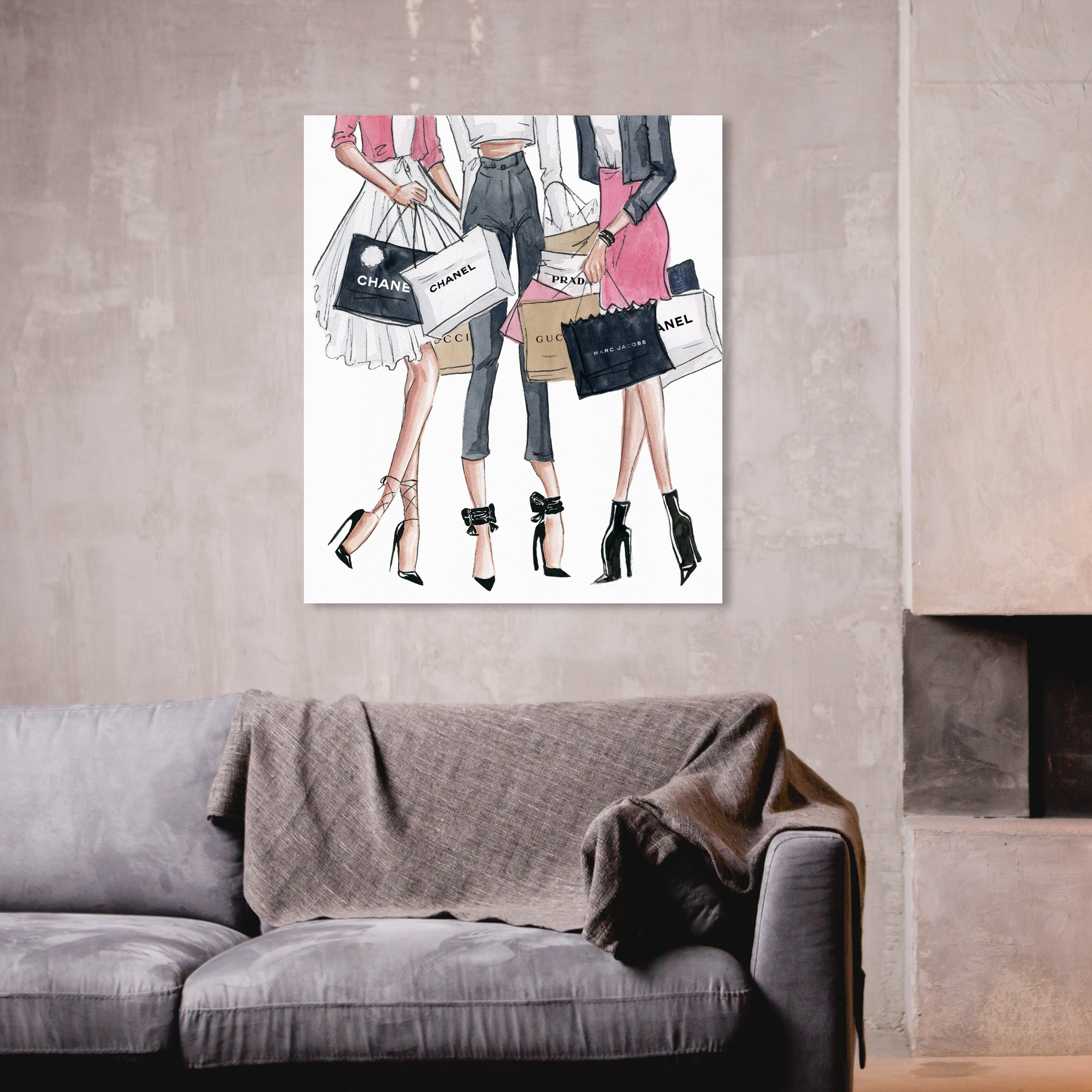 Oliver Gal 'Shopping Date' Fashion and Glam Wall Art Canvas Print