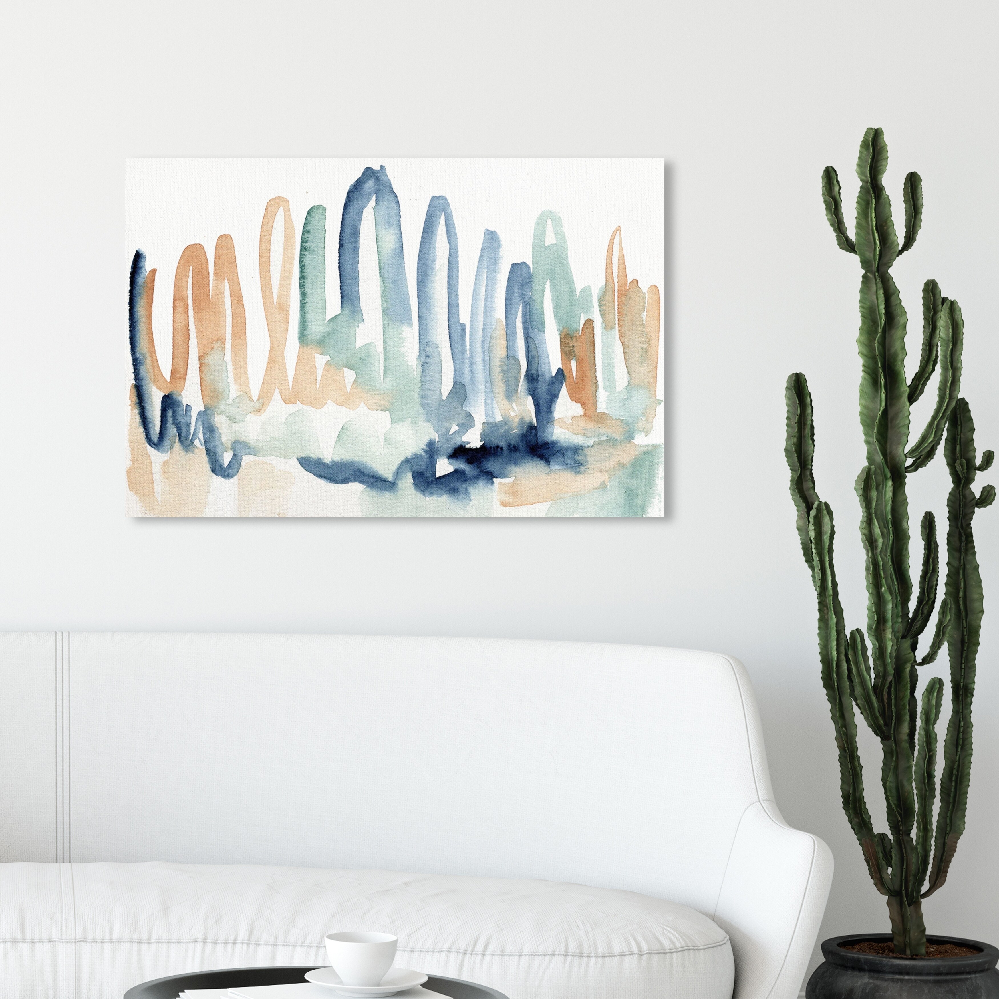 Oliver Gal Seaglass Thoughts Abstract Wall Art Canvas Print Blue Orange Overstock 28416935