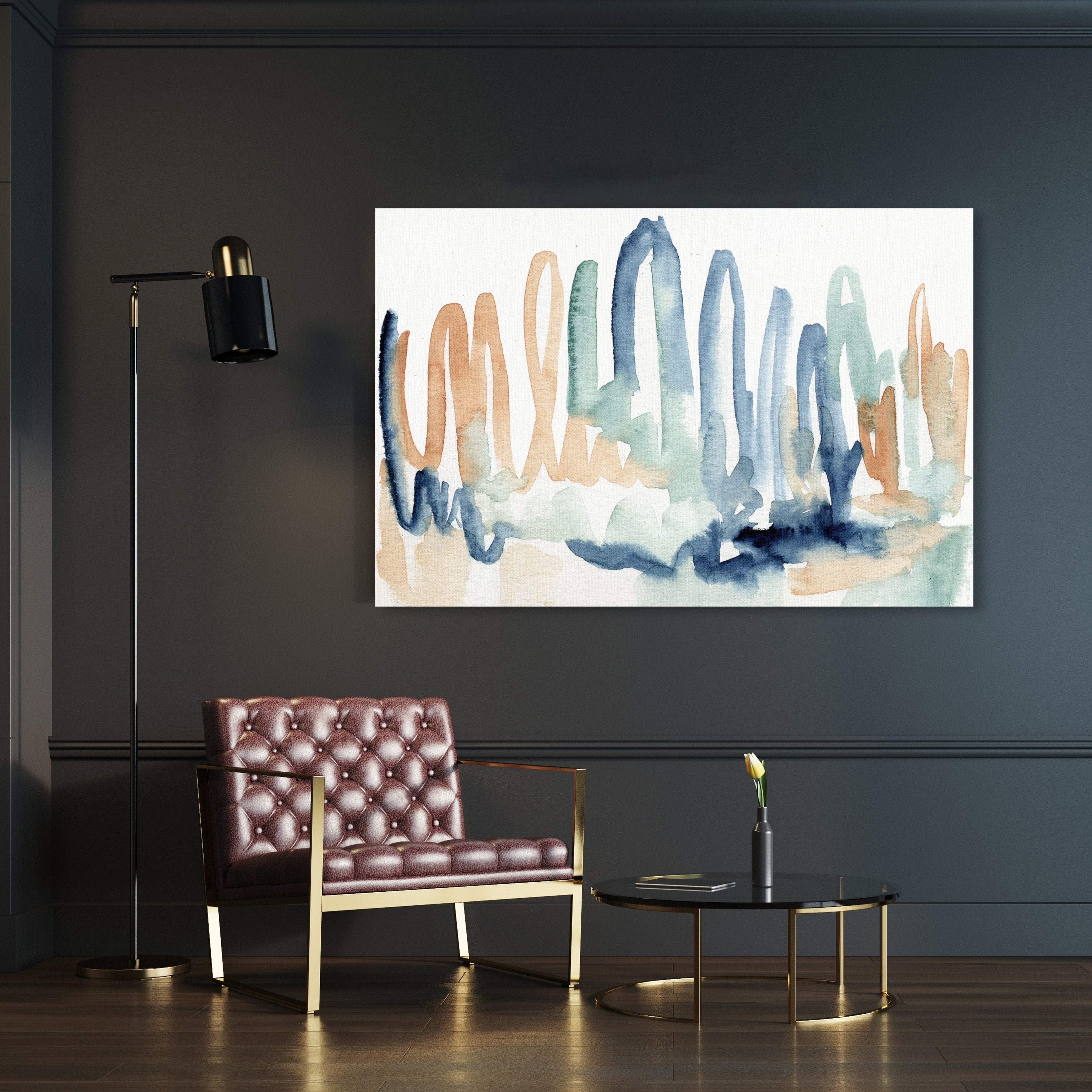 Oliver Gal Seaglass Thoughts Abstract Wall Art Canvas Print Blue Orange Overstock 28416935