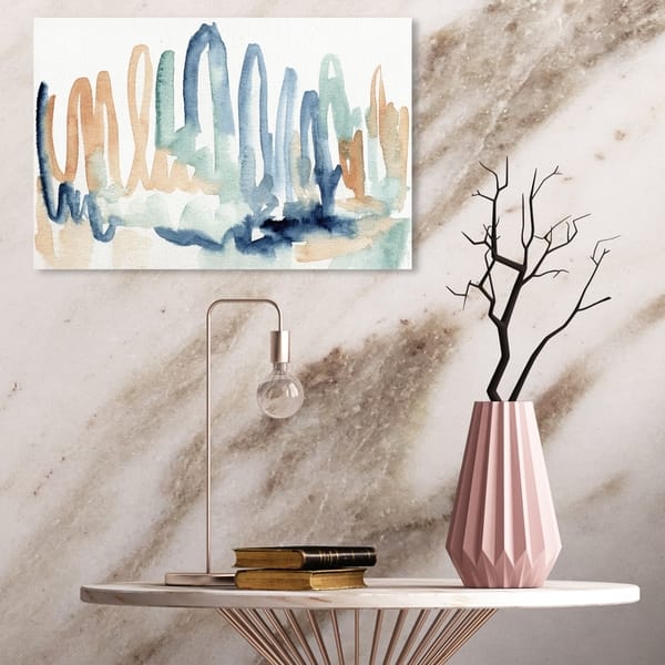 Oliver Gal Seaglass Thoughts Abstract Wall Art Canvas Print Blue Orange Overstock 28416935