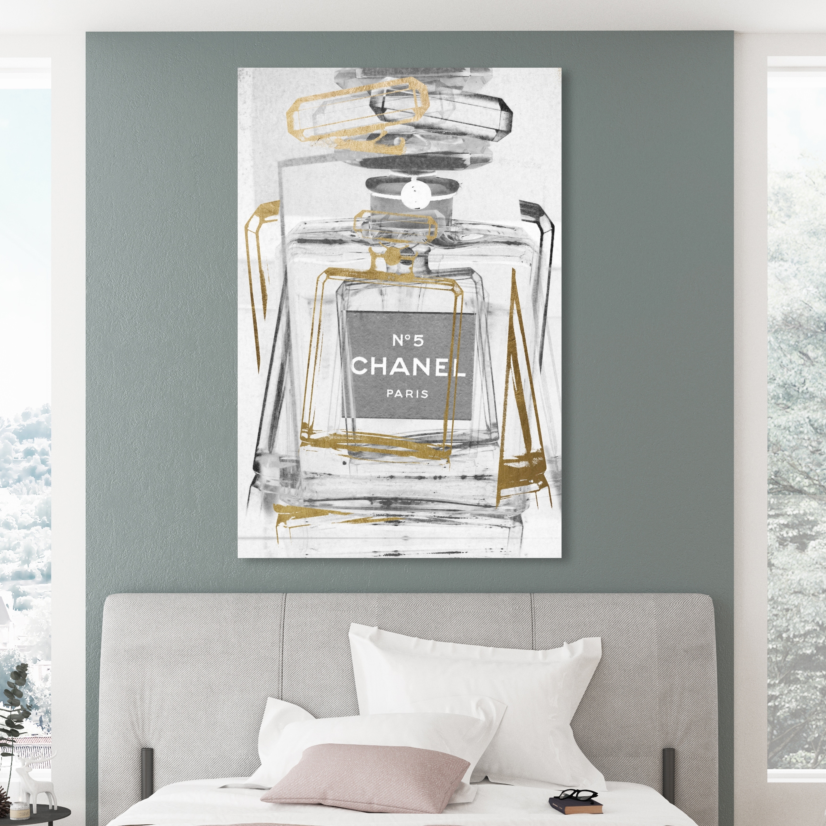 Oliver Gal 'Infinite Glam Light Gray' Fashion and Glam Wall Art Canvas  Print - Gray, Gold - On Sale - Bed Bath & Beyond - 28416943
