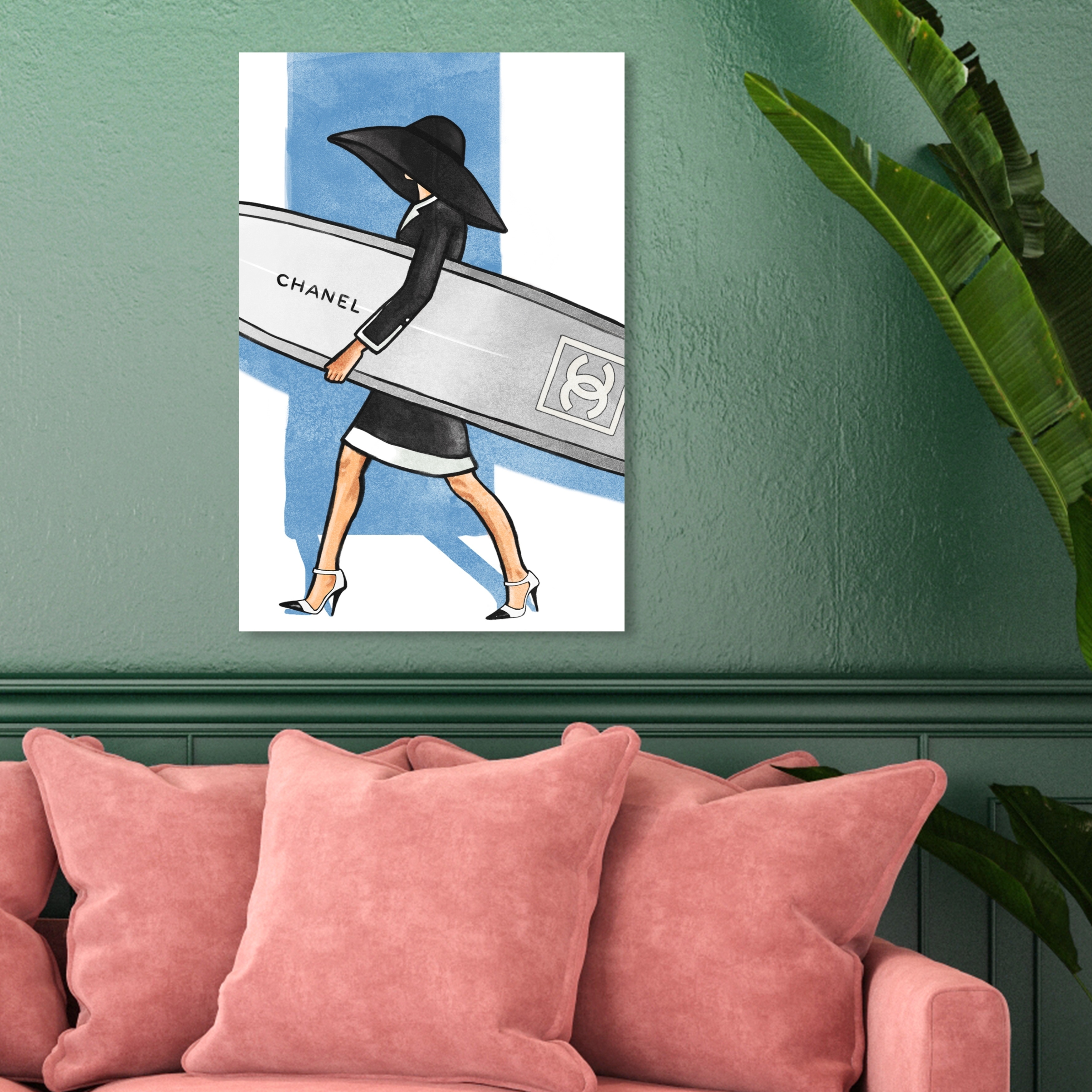 Oliver Gal 'Surfer Girl Tall' Fashion and Glam Wall Art Canvas