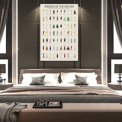 Oliver Gal 'Oscar Dress Chart' Fashion and Glam Wall Art Canvas Print - White, Brown