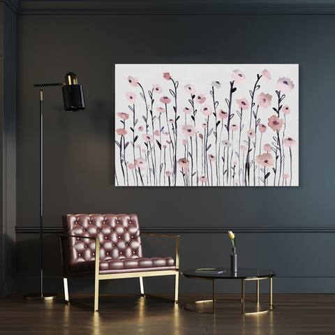 Oliver Gal 'Garden of Dusty Rose' Floral and Botanical Wall Art Canvas Print - Pink, White