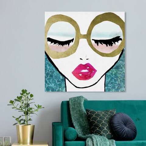 Oliver Gal 'Ready for The Water Golden' Fashion and Glam Wall Art Canvas Print - Teal, Turquoise