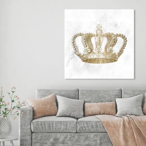 Oliver Gal 'Gold Crown' Fantasy and Sci-Fi Wall Art Canvas Print - Gold, White