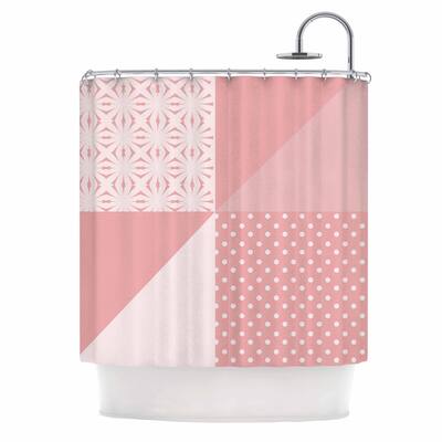 afe images "AFE Abstract2" Coral Pink Abstract Pattern Digital Illustration Shower Curtain