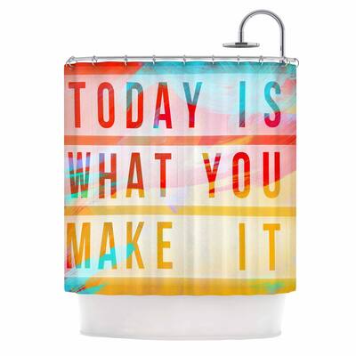 AlyZen Moonshadow "TODAY IS WHAT YOU MAKE IT Red" Shower Curtain