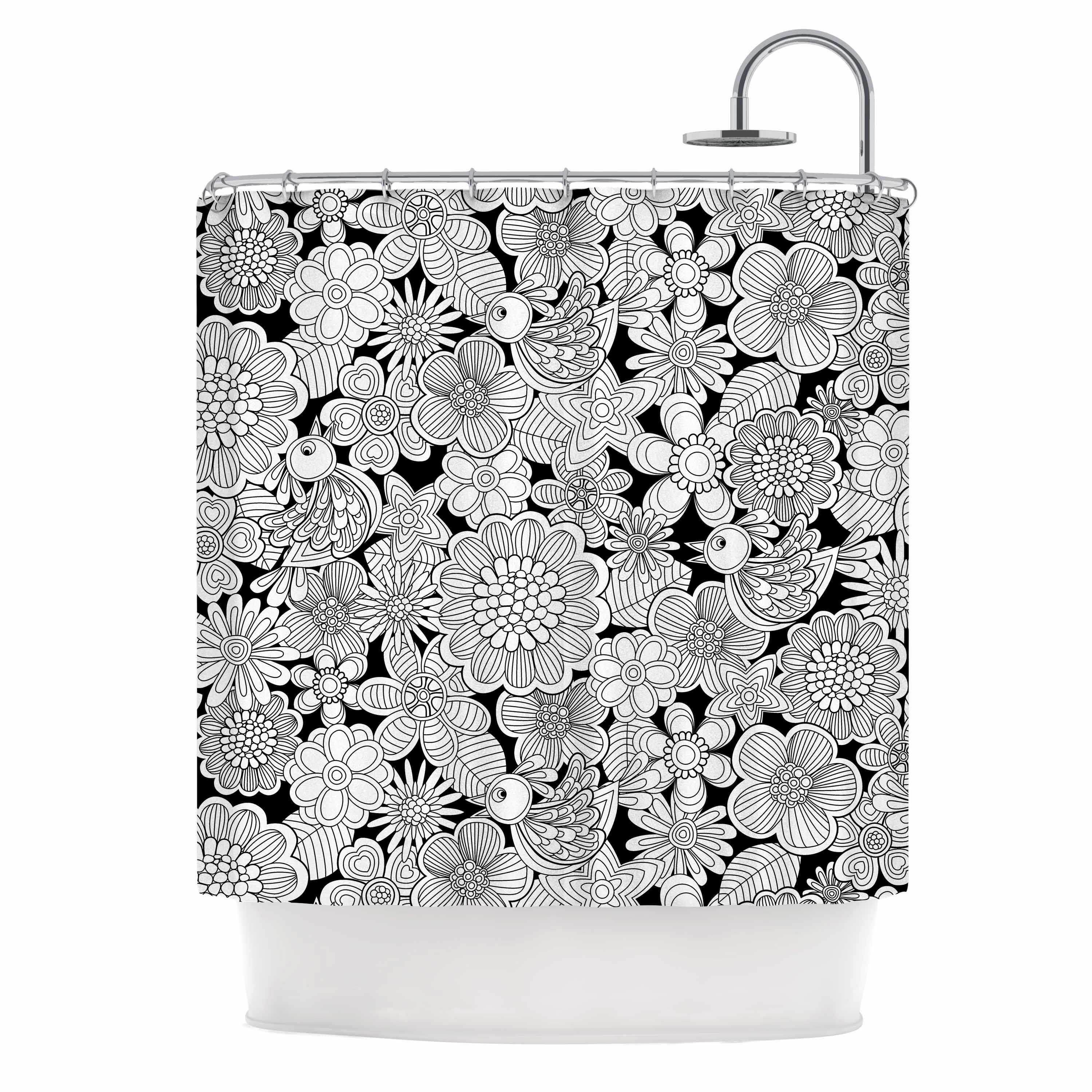 Shop Julia Grifol Welcome White Birds Black Floral Shower