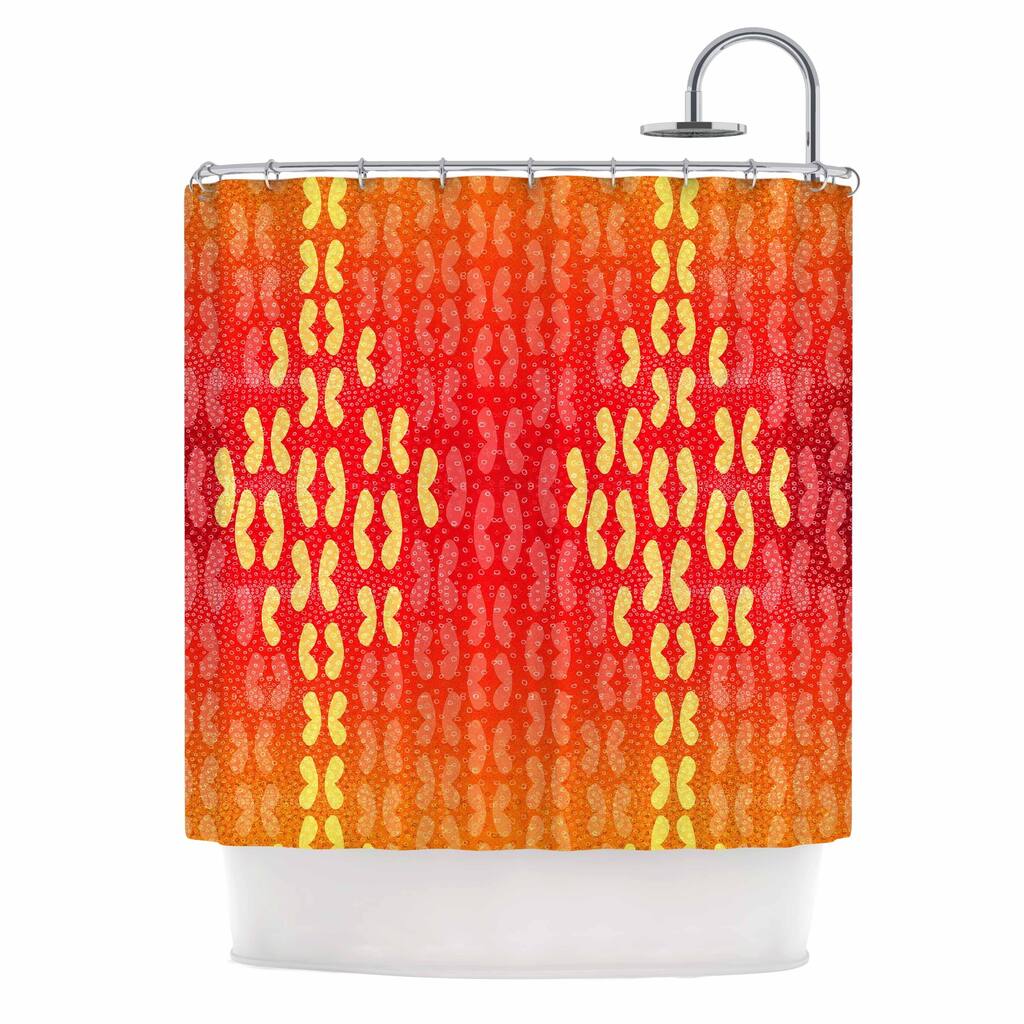 Dan Sekanwagi "Butterfly Elements" Red Orange Shower Curtain