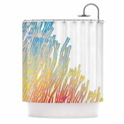 Frederic Levy-Hadida "Ribbons Attack 1" Blue Pastel Digital Shower Curtain
