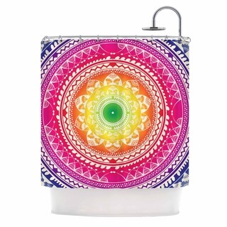 69 x 70 Shower Curtain Kess InHouse Tiny September Flamingo Pink Black Digital