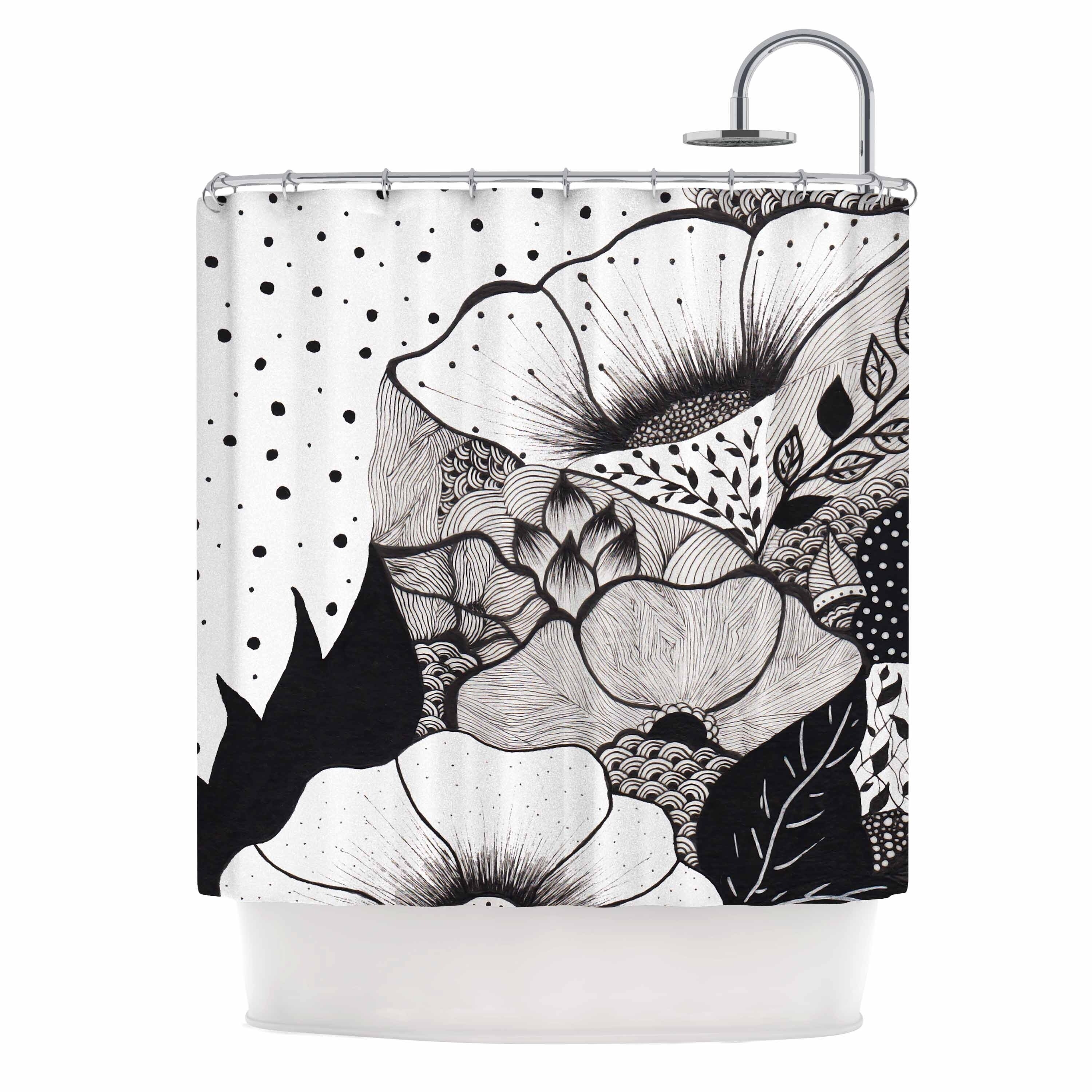 Shop Li Zamperini Fiori Black White Floral Geometric