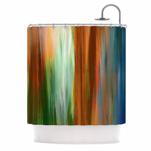 Shop Ebi Emporium Irradiated Multi 4 Brown Green Shower Curtain