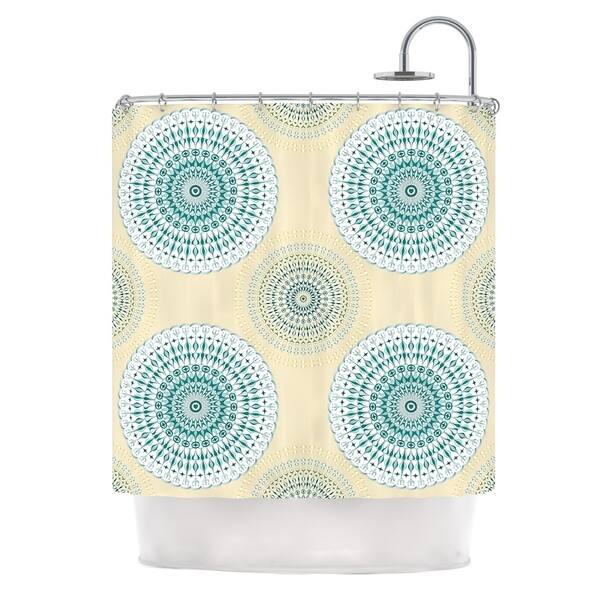Shop Julia Grifol Soft Mandalas Green Yellow Shower Curtain