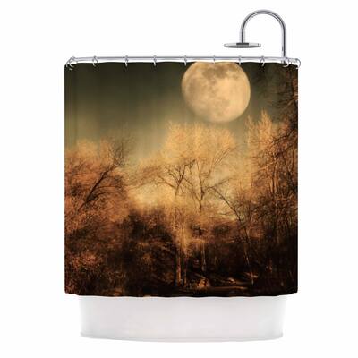 Sylvia Coomes "Full Moon" Brown Nature Shower Curtain