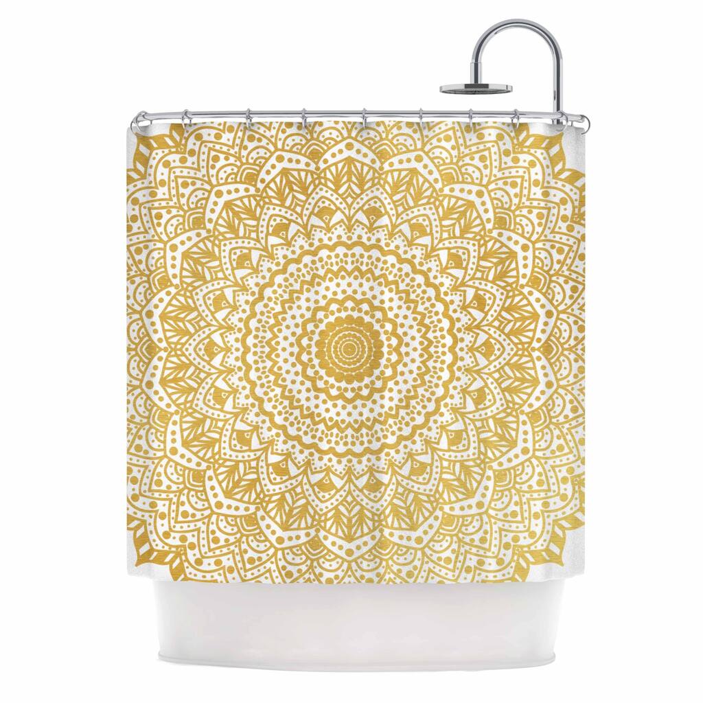 Nika Martinez "GOLD MANDALA" Shower Curtain