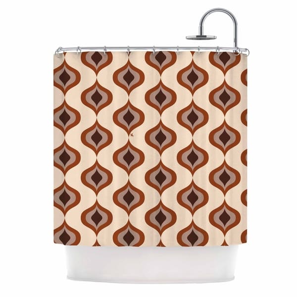 Nl Designs Retro Pattern Orange Tan Brown Vintage Digital Vector Shower Curtain Nl Designs Retro Pattern Orange Tan Brown Vintage Digital Vector Shower Curtain