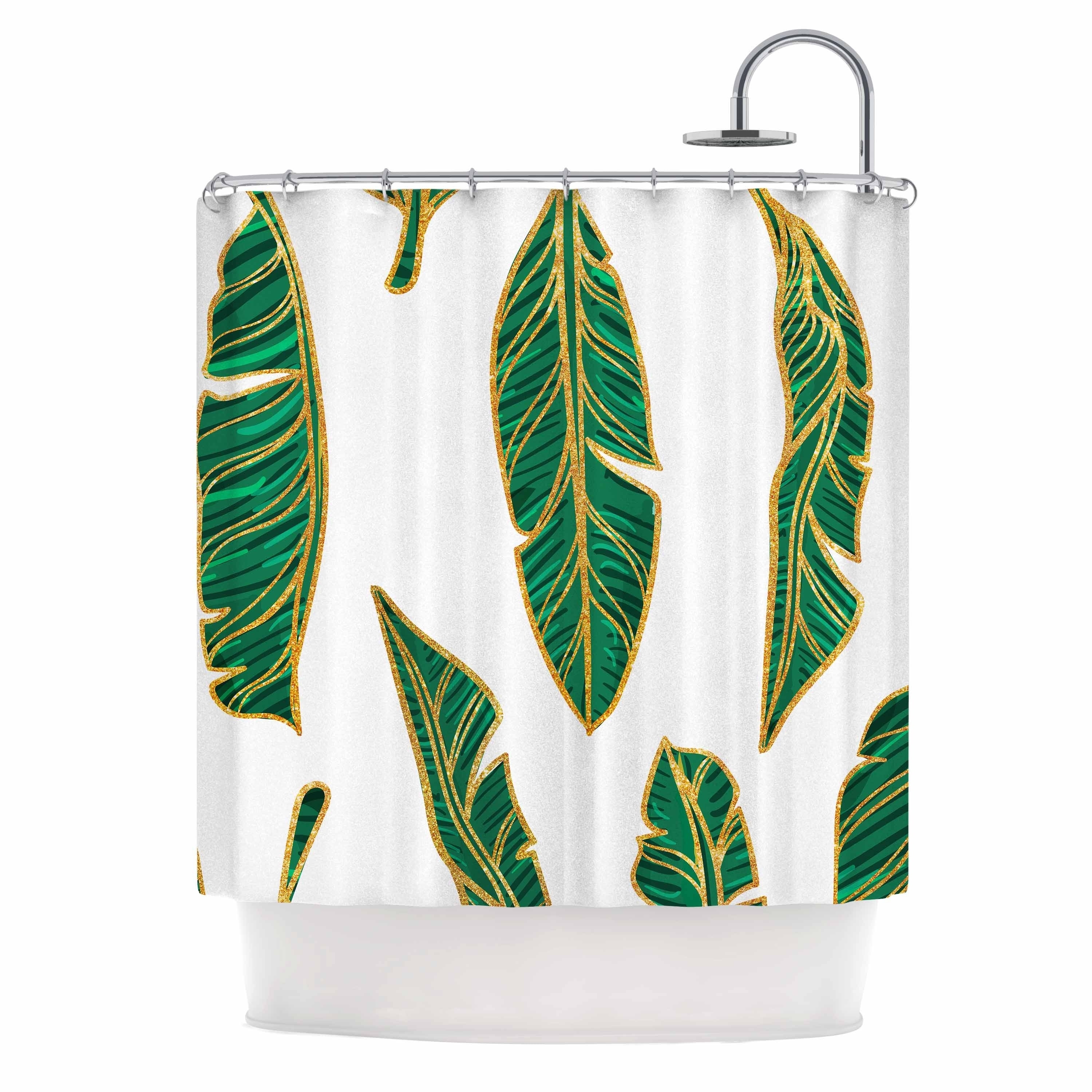 green and gold shower curtain