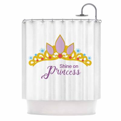 NL Designs "Shine On Princess" Purple White Digital Shower Curtain
