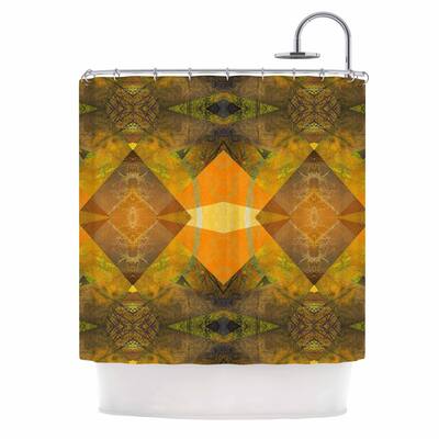 PIA SCHNEIDER "PATTERN GARDEN No4" Orange Gold Geometric Shower Curtain