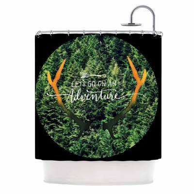 Robin Dickinson "Adventure" Green Black Photography Shower Curtain