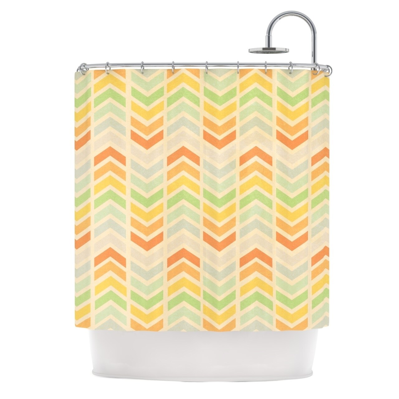 Shop Skye Zambrana Infinity Tan Chevron Shower Curtain Free