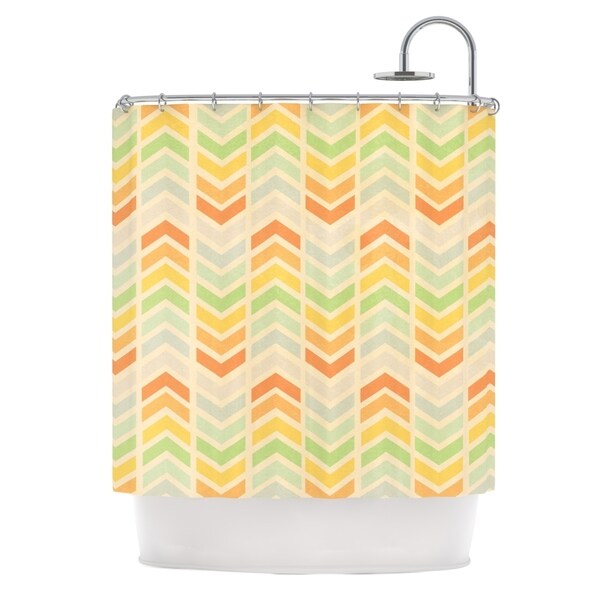 tan chevron shower curtain