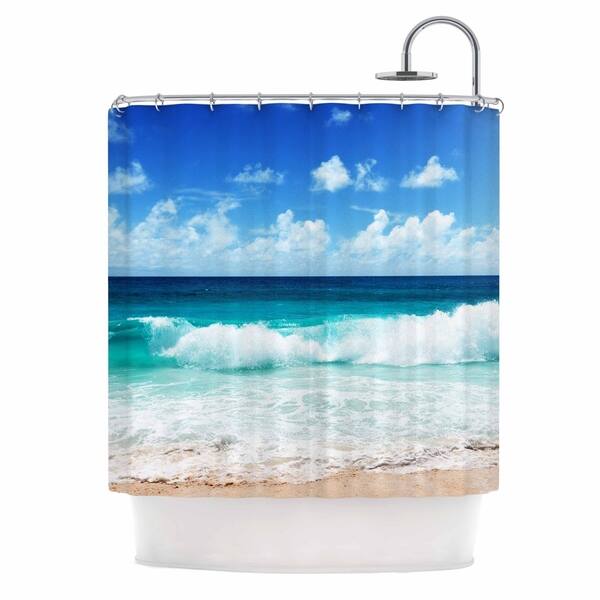 Shop Porch Den Tropical Ocean Beach Waves Shower Curtain