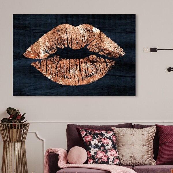 Oliver Gal 'Solid Kiss Copper Navy' Fashion and Glam Wall Art