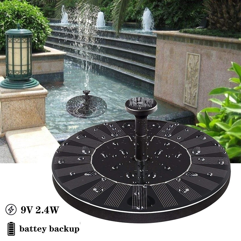 Garden Solar Fountain Pump,2.5W Solar Birdbath Fountain Floating Pump Submersible Pond Pump Outdoor Water Feature,Small Pond and Water Circulation 4 Nozzles Included for Garden Decoration 