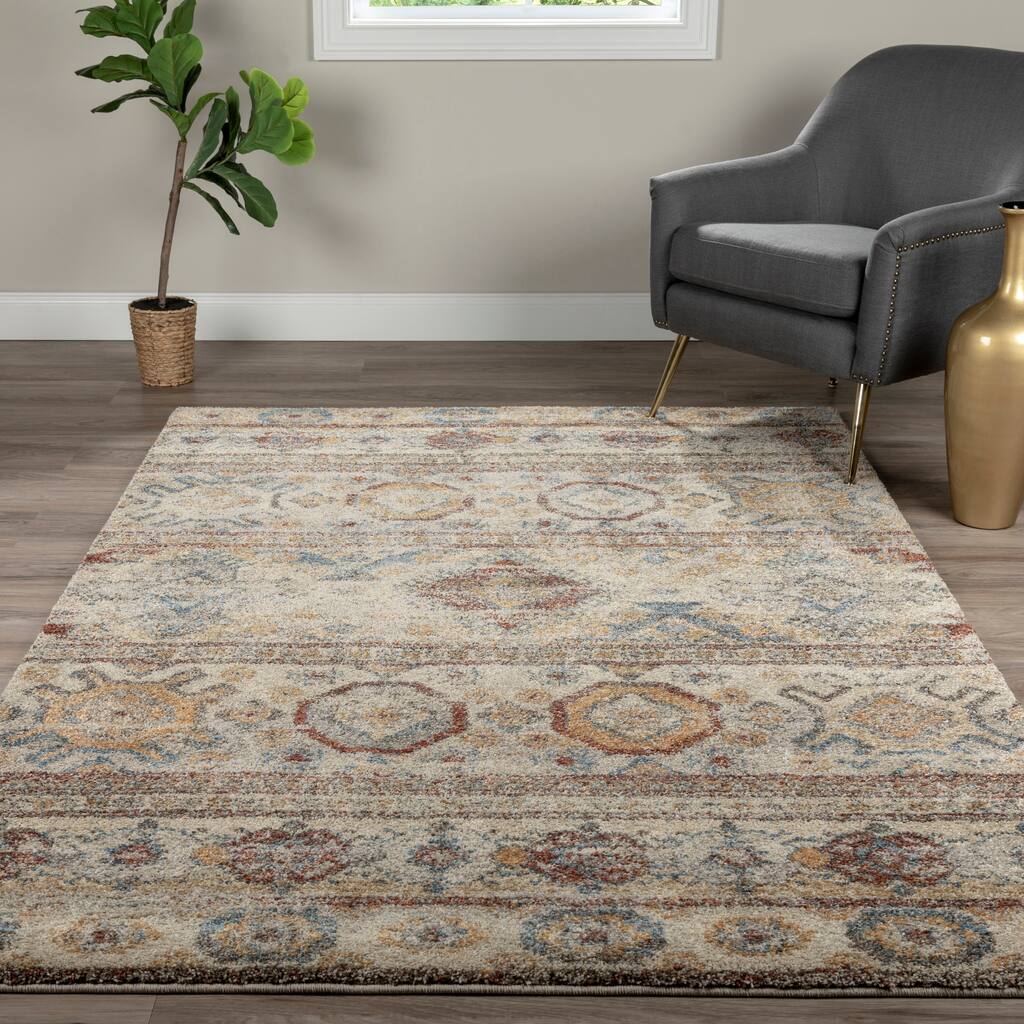 Addison Tobin Moroccan Boho Ivory Area Rug