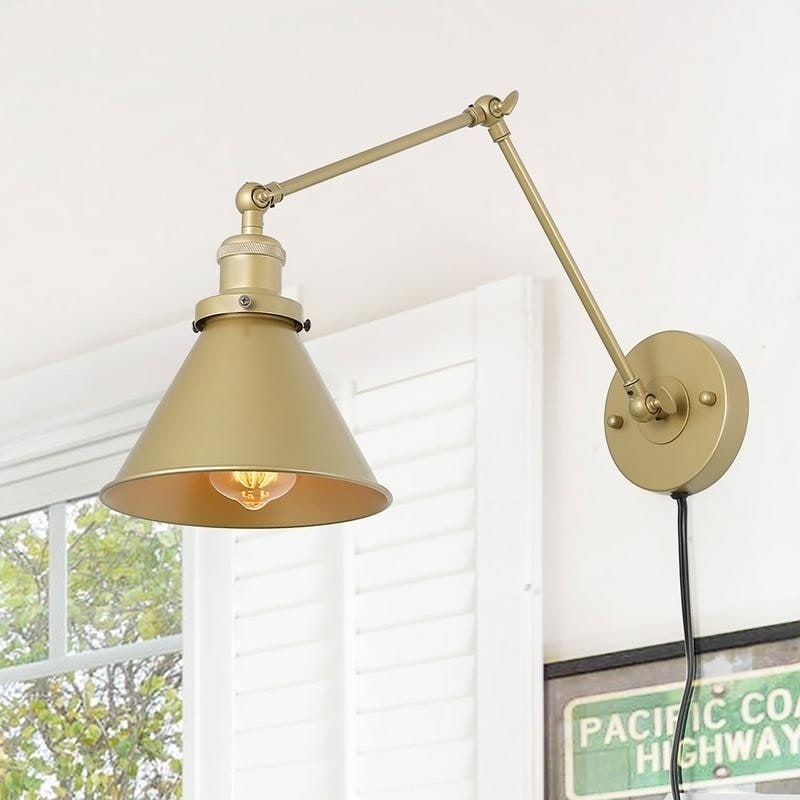 Delacy 1 Light Br Wall Lamp Adjule Plug In Delacy 1 Light Br Wall Lamp