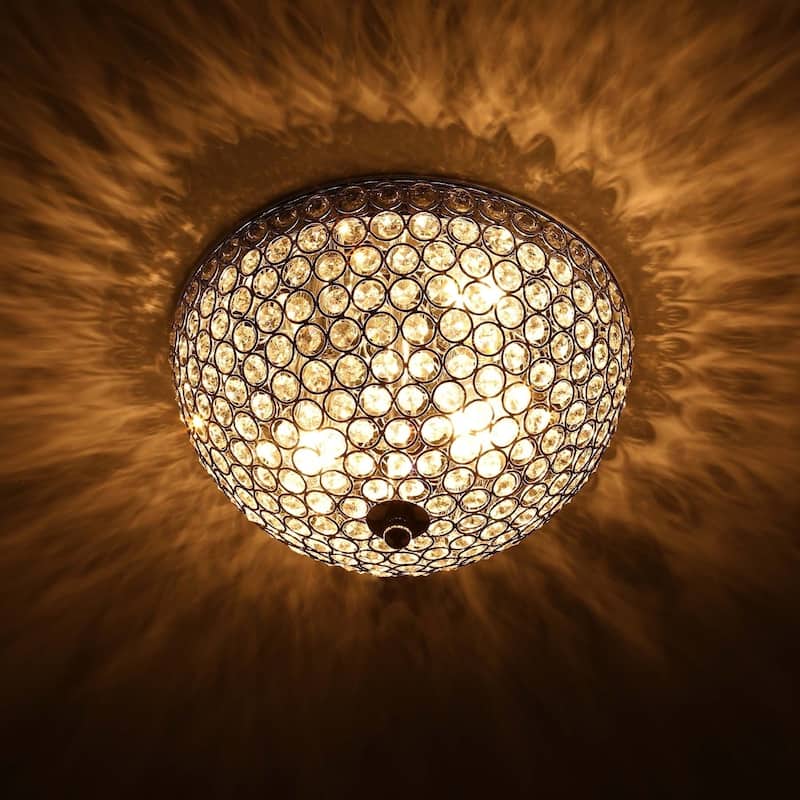 CO-Z 2-Light Crystal Flush Mount Ceiling Light Fixture