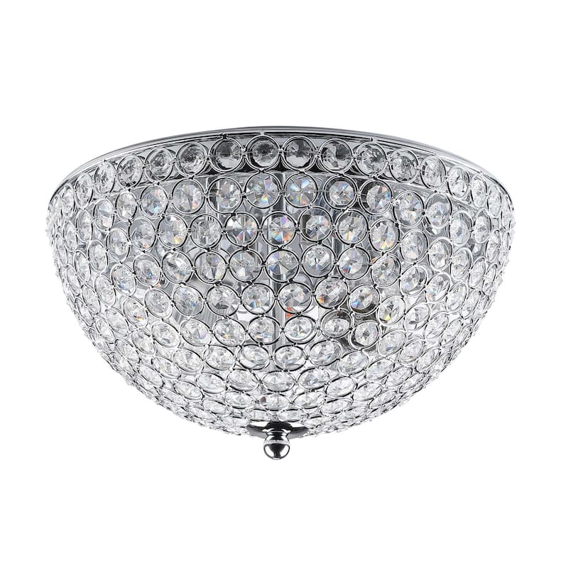 CO-Z 2-Light Crystal Flush Mount Ceiling Light Fixture