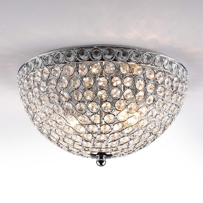 CO-Z 2-Light Crystal Flush Mount Ceiling Light Fixture