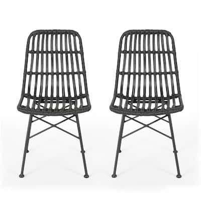 Sawtelle Outdoor Wicker Dining Chairs (Set of 2) by Christopher Knight Home