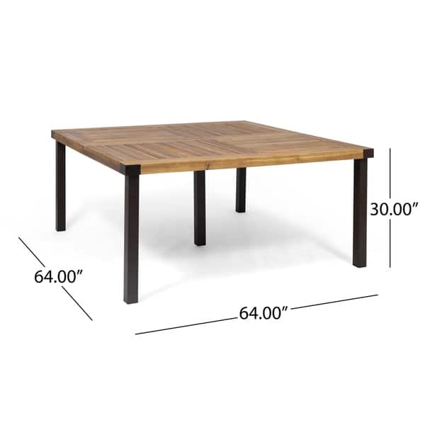 Lankershim Outdoor Acacia Wood Dining Table by Christopher Knight Home - 64.00" L x 64.00" W x 30.00" H