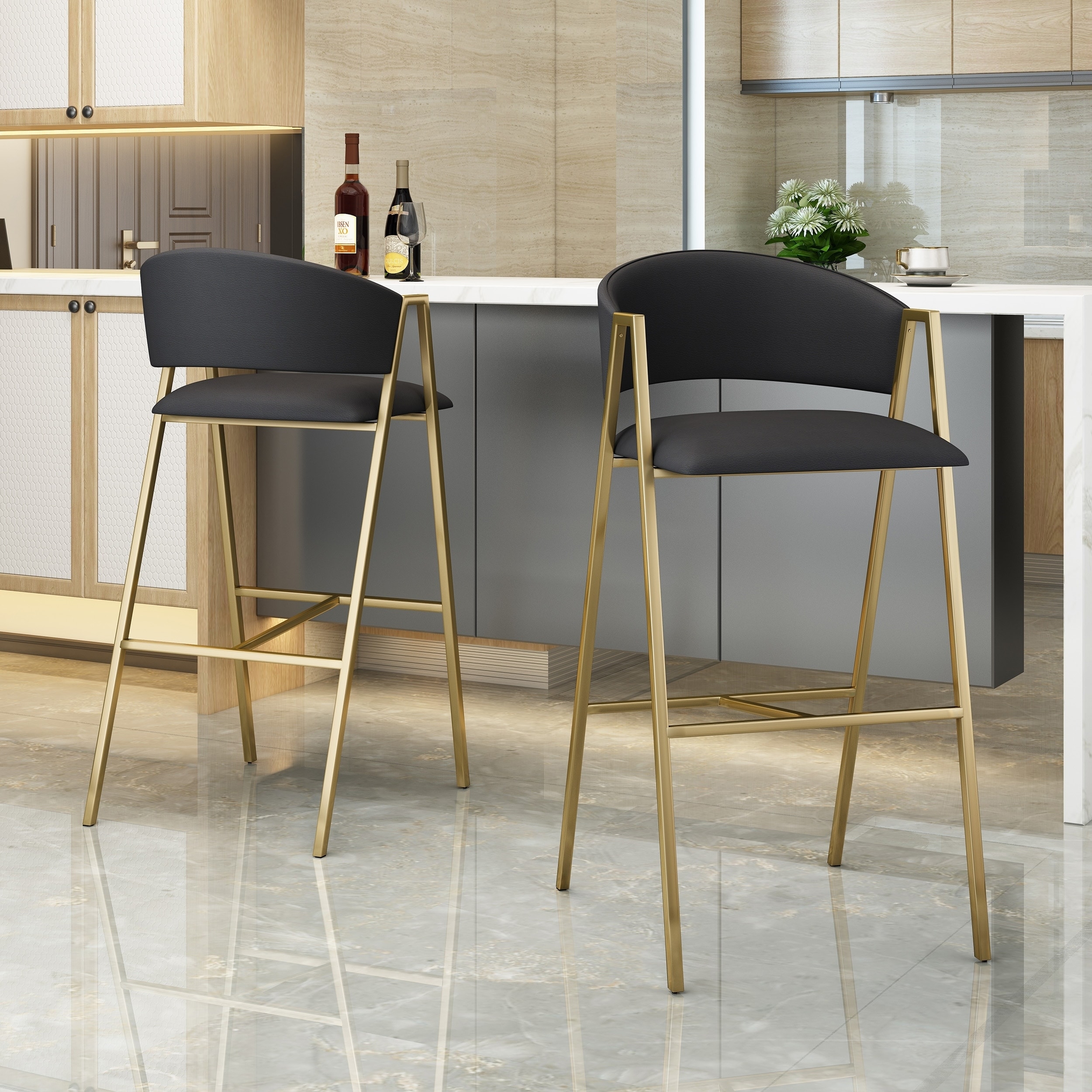 modern faux leather bar stools