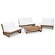 preview thumbnail 20 of 18, Sherwood Outdoor 4-Seater Wood Chat Set by Christopher Knight Home